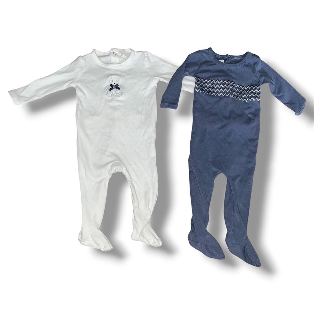 Lot of 2 Luxury Baby Footed Rompers | Maniere Child & Lilette | 3 Months